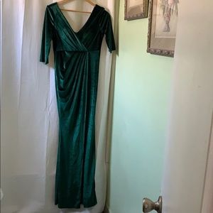 Women’s long slit velvet dress